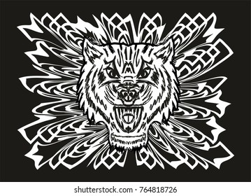 Geometric background tiger soul vector art