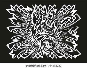 Geometric background tiger soul vector art