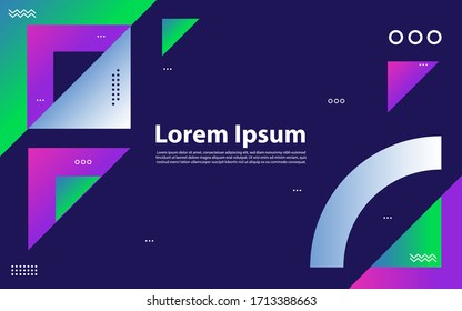 geometric background. Trendy gradient shapes composition.