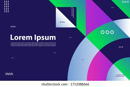 geometric background. Trendy gradient shapes composition.