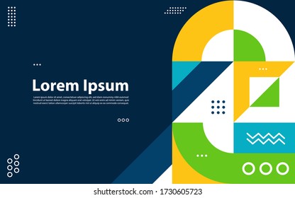 geometric background. Trendy gradient shapes composition.