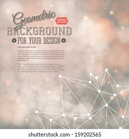 Geometric background with triangle elements and place for Your text. Vector illustration.