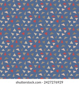 Geometric background with triangle shapes in vintage colors. Vector geometric pattern for wrapping paper, card, fabric, home textile.