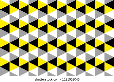 geometric background of triangles in black, gray, yellow and white
