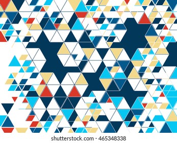 Geometric background with triangles and hexagons. Abstract vector illustration