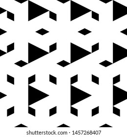 Geometric background. Triangles, rhombuses pattern. Geometrical figures wallpaper. Triangular, quadrangular shapes backdrop. Digital paper, textile print, abstract. Seamless ornament.