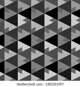 Geometric background. Triangles, rhombuses, polygons pattern. Geometrical figures wallpaper. Simple shapes backdrop. Digital paper, abstract. Seamless ornament
