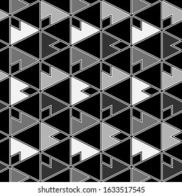 Geometric background. Triangles, rhombuses, polygons pattern. Triangular, quadrangular, polygonal shapes backdrop. Geometric background. Digital paper, textile print, abstract. Seamless ornament.