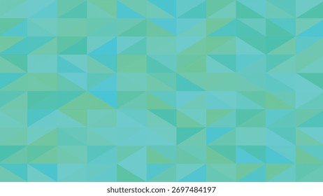 Geometric background with triangles in shades of blue and green creating a modern and abstract design