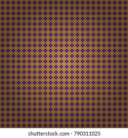 Geometric background with tribal tiles. Vector textile print for bed linen, jacket, package design, fabric and fashion concepts. Seamless pattern ethnic design in violet, black and orange colors.