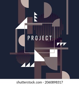Geometric background with various shapes. Fashionable vector graphics for design. Abstract background for the site.