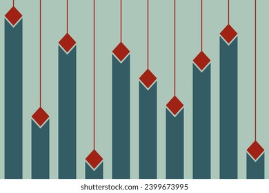 Geometric of background vector. Design modern of random stripe blue red on green background. Design print for illustration, textile, kids, carpet, cover, card, background, wallpaper. Set 25