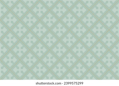 Geometric of background vector. Design retro of square tile colorful on green background. Design print for illustration, textile, kids, magazine, cover, card, background, wallpaper. Set 3