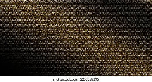 Geometric background vector golden halftone dots on dark background