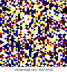 Geometric background. Vector illustration colored in Piet Mondrian Style