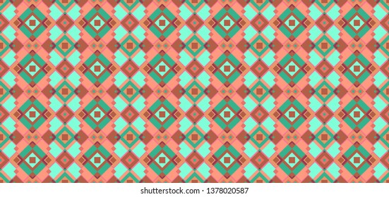 Geometric background vector illustration. Colorful Decorative graphic pattern. Seamless retro style background