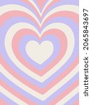 Geometric background. Vector illustration of hearts. Abstract background with repeating hearts. Design template. Hypnotic pattern. Nostalgia for the year 2000, Y2k style