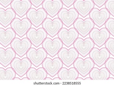 Geometrischer Hintergrund. Vektorgrafik der Herzen. Abstrakter Hintergrund mit sich wiederholenden Herzen. Vorlage entwerfen. 
