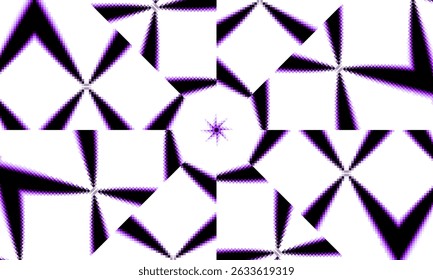 geometric background vector with pixel pattern