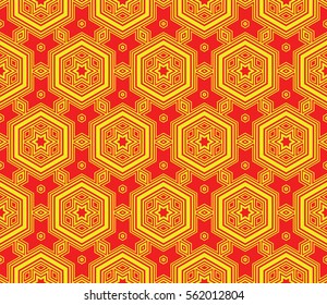 Geometric background. vector seamless illustration. For design, wallpaper. red, yellow background