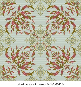 Geometric background. Vector geometric seamless pattern with gray, yellow and pink gradients. Seamless illustration for your design, wallpaper or textile.