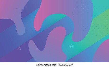Fondo geométrico. Cubierta Violeta Móvil. Página de aterrizaje plano. Banner tecnológico moderno. Memphis Frame. Textura arcoiris. Folleto colorido. Diseño fluido. Fondo geométrico violeta