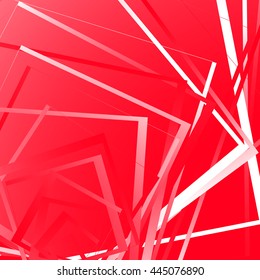 Geometric background w/ random squares. Edgy monochrome pattern with intersecting straight lines. Irregular, asymmetric pattern.