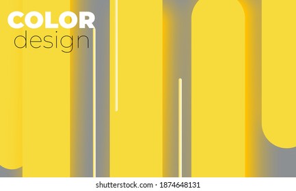 Fondo geométrico. Formas geométricas amarillas y grises. Diseño abstracto mínimo de la cubierta. Afiche de colores de moda.