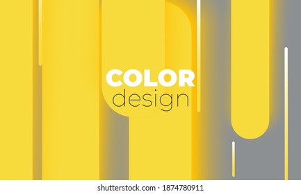 Fondo geométrico. Formas geométricas amarillas y grises. Diseño abstracto mínimo de la cubierta. Afiche de colores de moda.