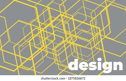 Geometric background. Yellow and gray geometric shapes. Minimal abstract cover design. Trendy colors poster.