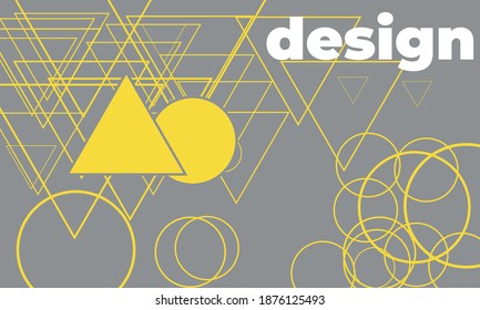 Geometric background. Yellow and gray geometric shapes. Minimal abstract cover design. Trendy colors poster.