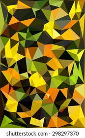 Geometric background. Yellow and green  low poly texture. Polygonal pattern
