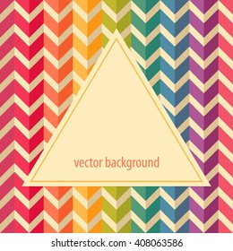 Geometric background with zigzags. Abstract pattern. Frame for logo, label or greetings.