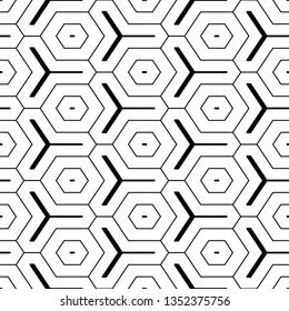 Geometric background.Hexagons, figures pattern. Polygons motif. Geometrical wallpaper. Seamless ornament. Simple shapes backdrop. Digital paper, abstract.Vector.