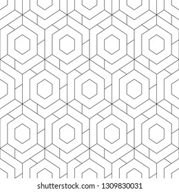 Geometric background.Polygons motif. Hexagons, quadrangles pattern. Geometrical figures wallpaper. Simple shapes backdrop. Digital paper, abstract. Seamless ornament.