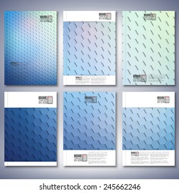 Geometric backgrounds, abstract hexagonal patterns. Brochure, flyer or report for business, templates vector.