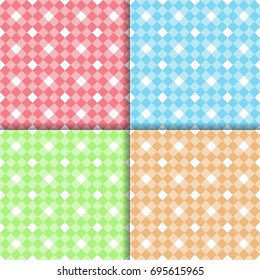 Geometric backgrounds. Abstract seamless wallpapers. Colored collection
