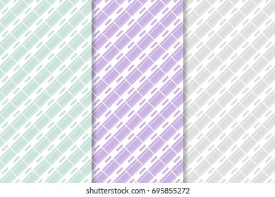 Geometric backgrounds. Abstract seamless wallpapers. Colored collection