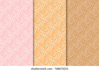 Geometric backgrounds. Colored abstract seamless patterns for wallpapers or textile