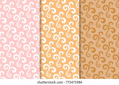 Geometric backgrounds. Colored abstract seamless patterns for wallpapers or textile