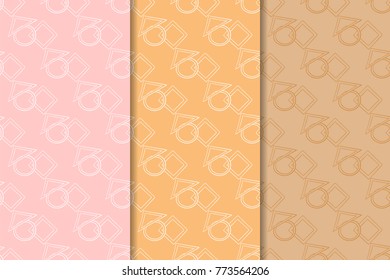 Geometric backgrounds. Colored abstract seamless patterns for wallpapers or textile