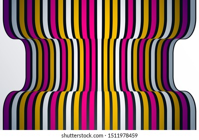 Geometric backgrounds with minimal parallel 3D lines vector abstract illustration, dimensional design cool element, funky style layout for ads posters banners and covers.