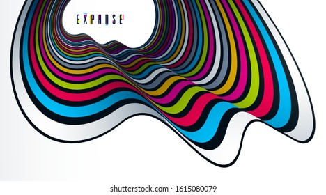 Geometric backgrounds with minimal parallel 3D lines vector abstract illustration, dimensional design cool element, funky style layout for ads posters banners and covers.