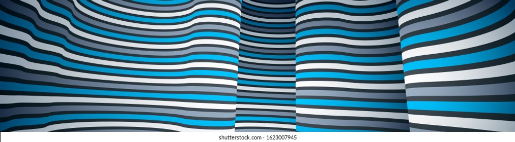 Geometric backgrounds with minimal parallel 3D lines vector abstract illustration, dimensional design cool element, funky style layout for ads posters banners and covers.