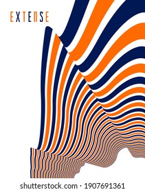Geometric backgrounds with minimal parallel 3D lines vector abstract illustration, dimensional design cool element, funky style layout for ads posters banners and covers.
