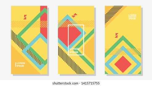 Geometric backgrounds set, vector illustration design. 4k resolution.