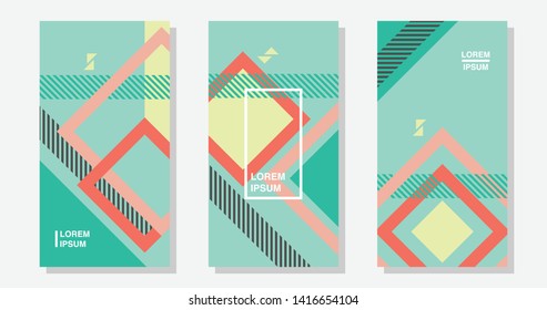 Geometric backgrounds set, vector illustration design. 4k resolution.