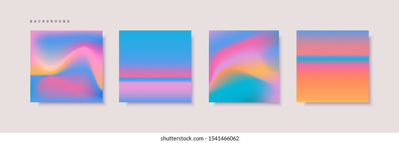 Geometric backgrounds vector set. 80s and 90s fashion design. Futuristic template with shiny effect