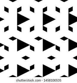 Geometric background.Seamless ornament. Triangles, rhombuses pattern. Geometrical figures wallpaper. Triangular, quadrangular shapes backdrop. Digital paper, textile print, abstract.