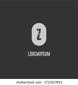 geometric badge Z logo letter in gray color simple design concept.